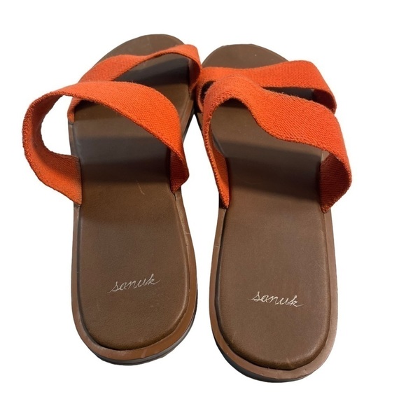 Sanuk Yoga Gora Gora Slide Orange Sandals  Size 10 - Picture 4 of 8